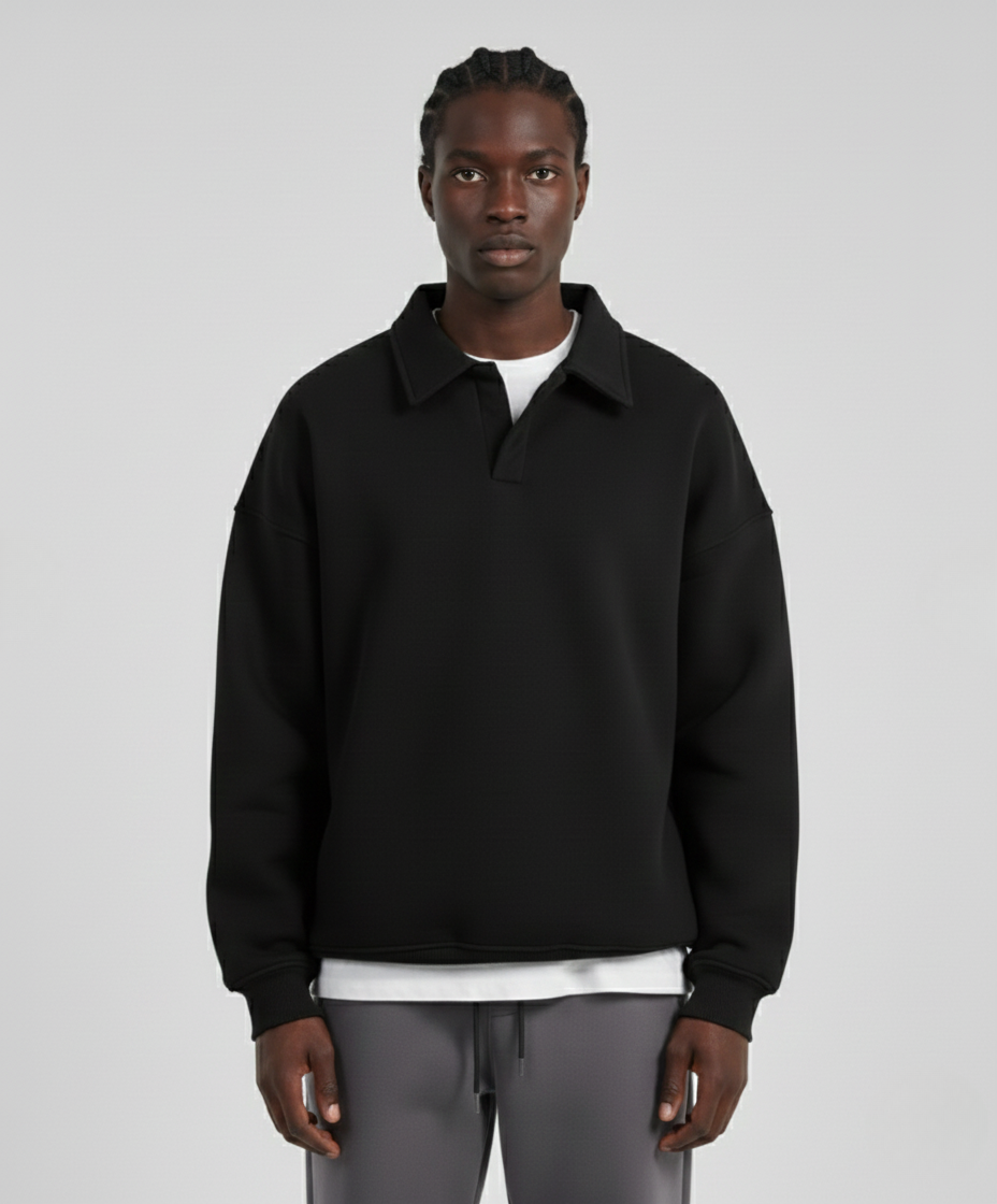 "Old Money" Polo in Black